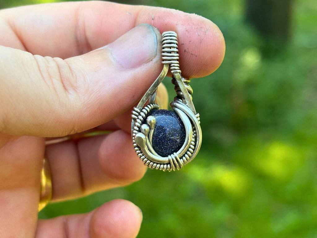 Sparkly Blue Sandstone Pendant