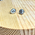 Molten Silver Diamond Stud Earrings