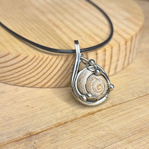 Sea Snail Fossil Pendant