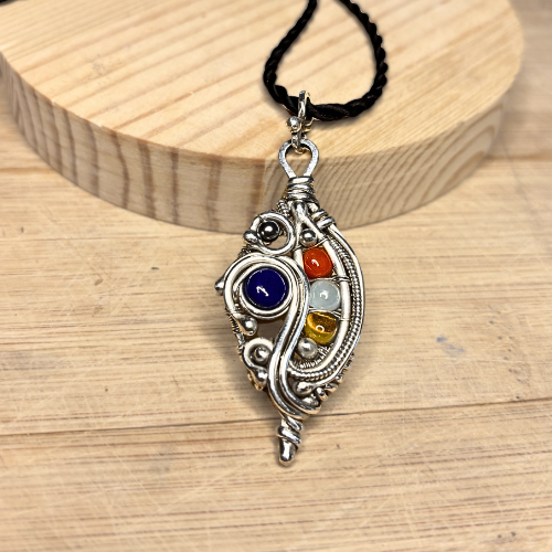 The Mystery: Silver Wire Wrapped Pendant
