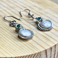 Coin Pearl and Emerald Earrings