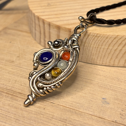 The Mystery: Silver Wire Wrapped Pendant