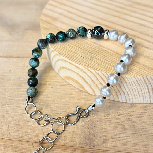 Pearl, Turquoise, and Hematite bracelet