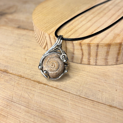 Sea Snail Fossil Pendant