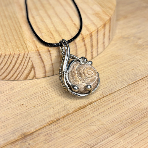 Sea Snail Fossil Pendant