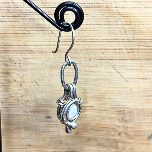 Opal and Silver Earrings