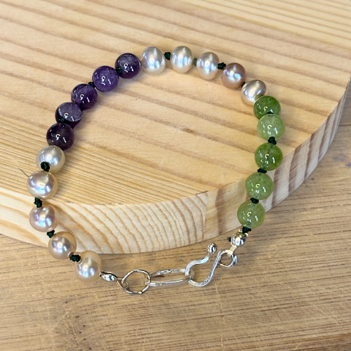 Suffragette Gemstone Bead Bracelet