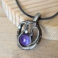 Amethyst and Silver Swirly pendant