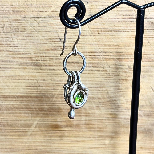 Peridot and Silver Earrings