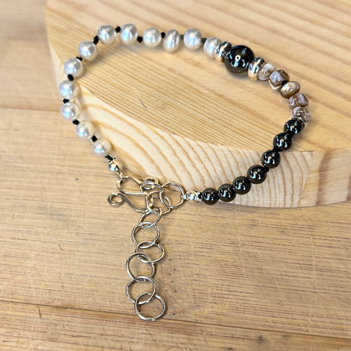 Pearl, Mother of Pearl, and Hematite bracelet