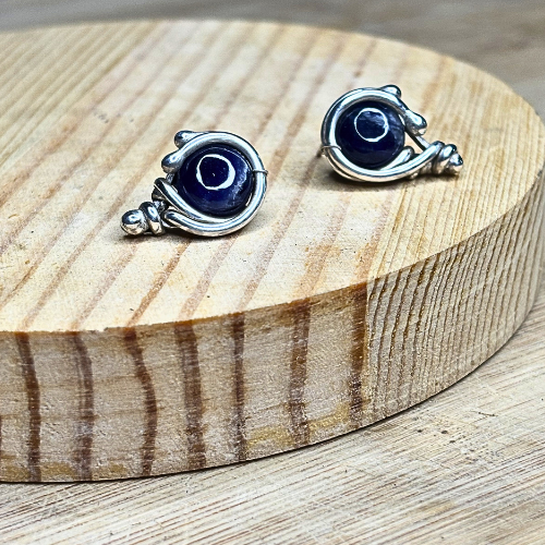 Sodalite and Silver Earrings