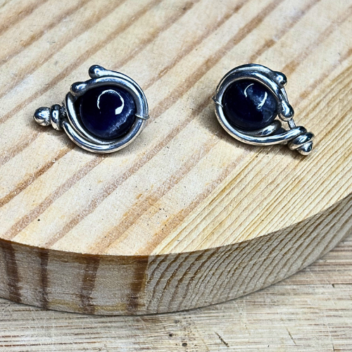 Sodalite and Silver Earrings