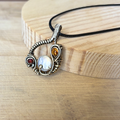 Coin Pearl Pendant with Citrine and Garnet