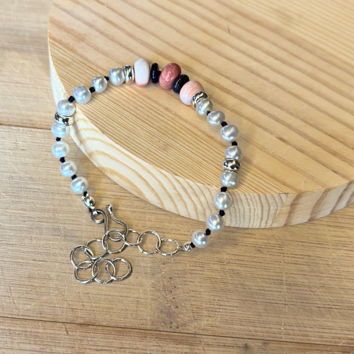 Pearl, Opal, and Quartz Bracelet