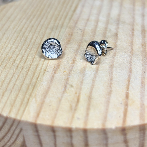 Molten Silver Stud Earrings