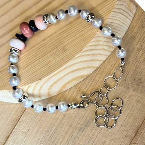 Pearl, Opal, and Quartz Bracelet
