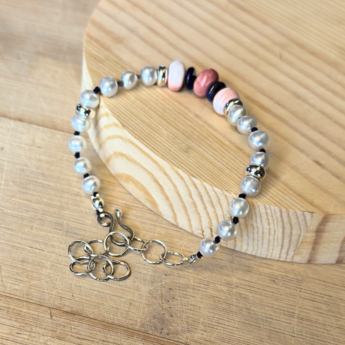 Pearl, Opal, and Quartz Bracelet