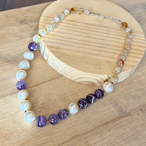 Suffrage Gemstone Bead Necklace