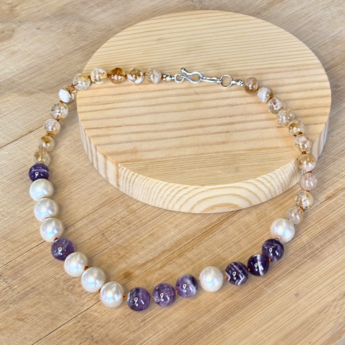 Suffrage Gemstone Bead Necklace
