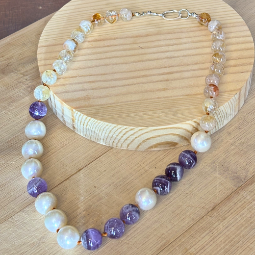 Suffrage Gemstone Bead Necklace