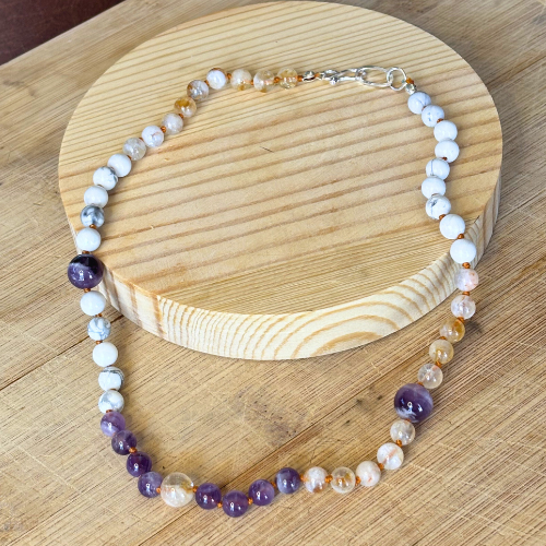 Suffrage Gemstone Bead Necklace