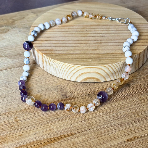 Suffrage Gemstone Bead Necklace