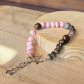 Pink Opal, Jasper, & Fossil Coral Bracelet