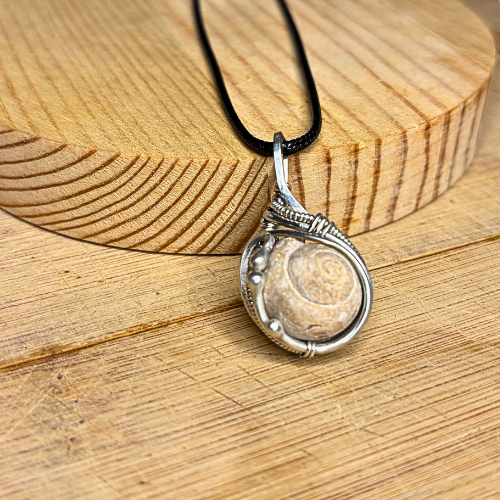 Sea Snail Fossil Pendant