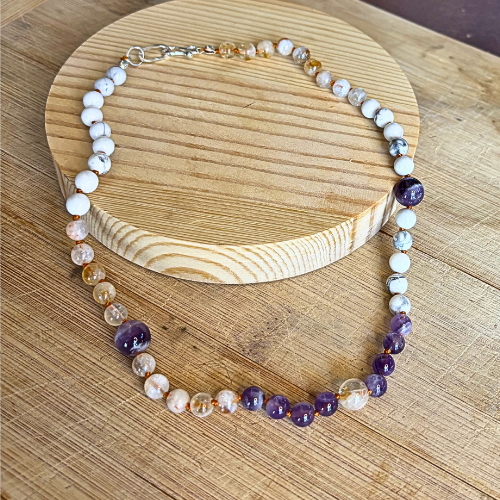 Suffrage Gemstone Bead Necklace