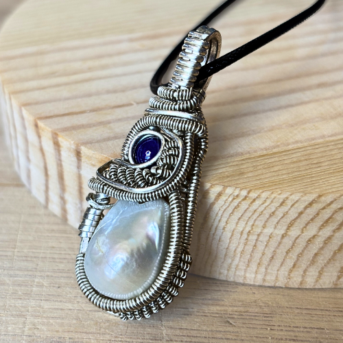 Baroque Pearl & Lapis Lazuli Pendant