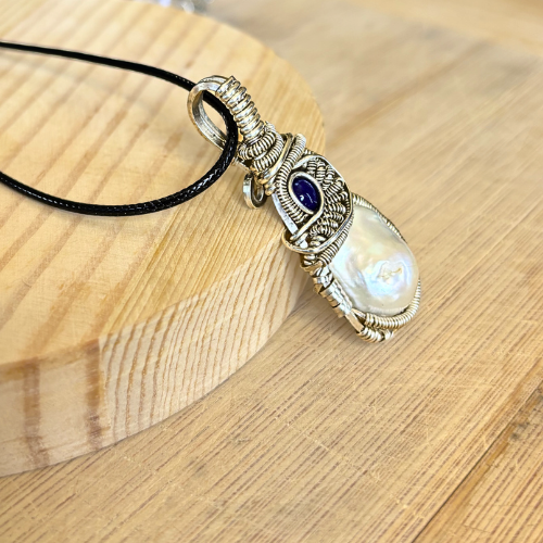 Baroque Pearl & Lapis Lazuli Pendant