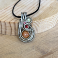 Colorful Sunstone and Sterling Silver Pendant