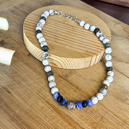Howlite, Opal, Coral, & Jasper Necklace
