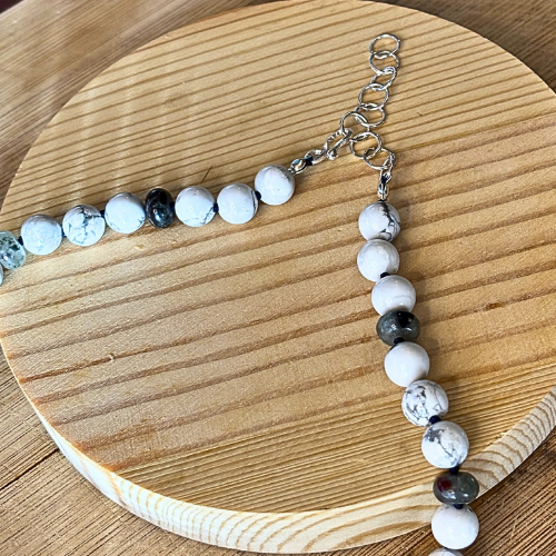 Howlite, Opal, Coral, & Jasper Necklace