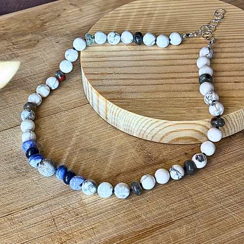 Howlite, Opal, Coral, & Jasper Necklace