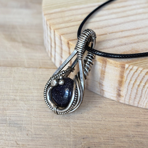 Sparkly Blue Sandstone Pendant