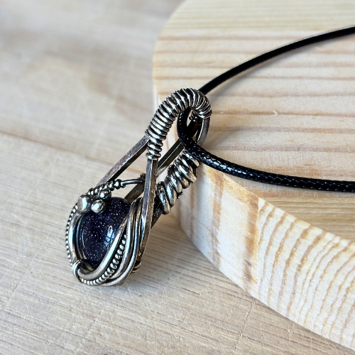 Sparkly Blue Sandstone Pendant