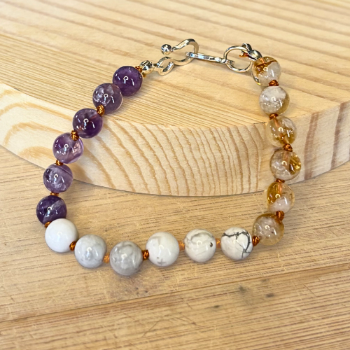 Suffrage Gemstone Bead Bracelet