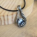 Dendritic Opal and Argentium Silver Pendant