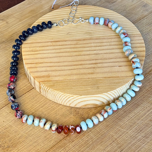 Jasper and Quartz Beaded Necklace