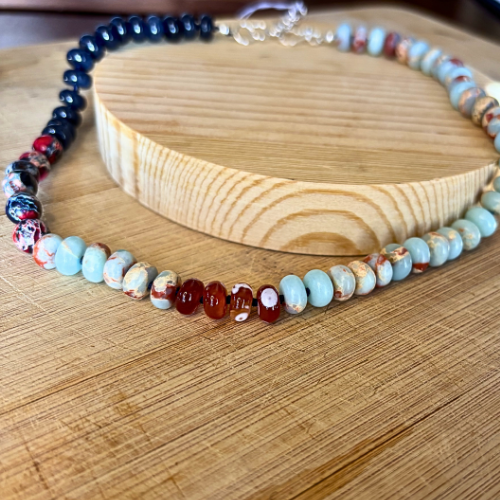 Jasper and Quartz Beaded Necklace