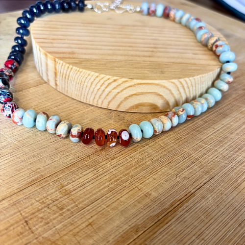 Jasper and Quartz Beaded Necklace