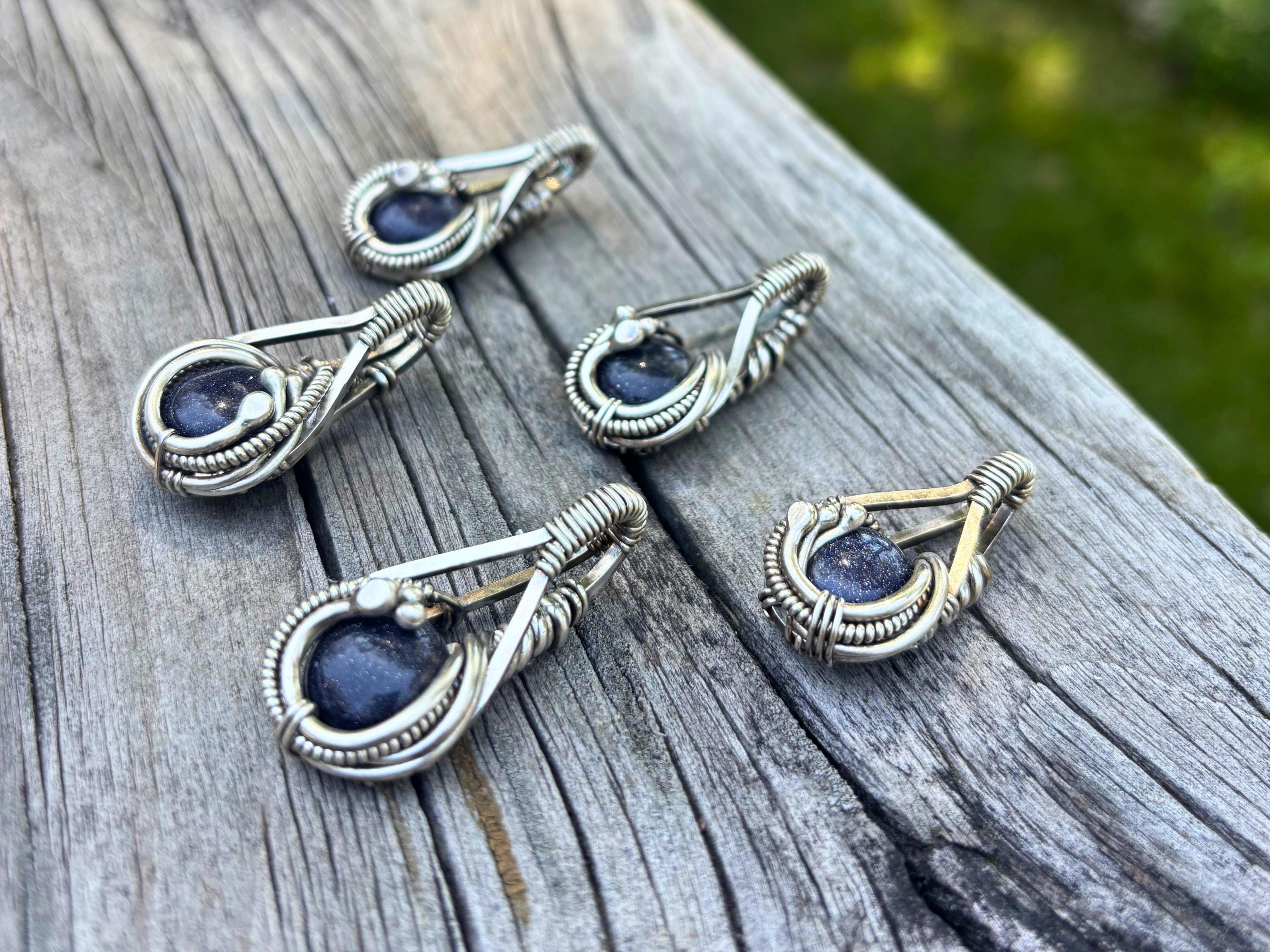 Sparkly Blue Sandstone Pendant