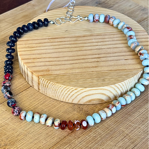 Jasper and Quartz Beaded Necklace