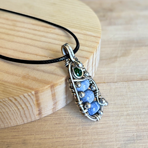 Blue Opal & Jade pendant