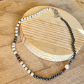 Pearl, Hematite, & Jasper Necklace