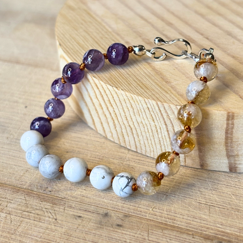 Suffrage Gemstone Bead Bracelet
