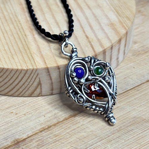 The Ruler: Silver Wire Wrapped Pendant