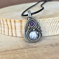 Dendritic Opal and Amethyst Pendant