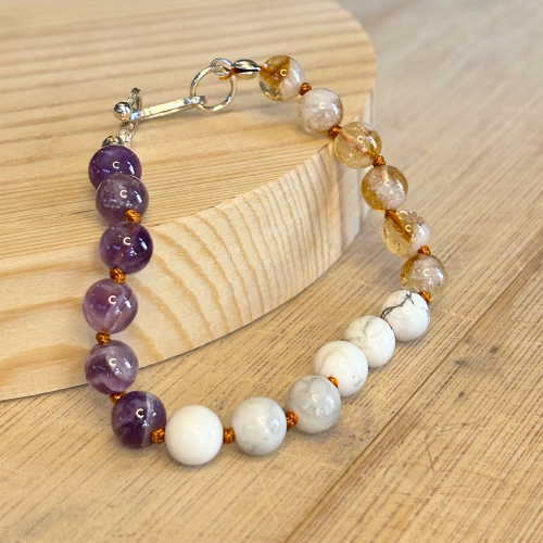 Suffrage Gemstone Bead Bracelet